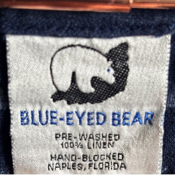 Blue-Eyed Bear Womens 100% Linen Dress Dark Blue Size Large - Picture 6 of 9
